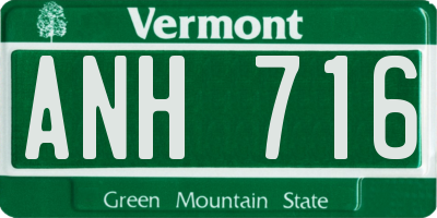 VT license plate ANH716