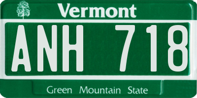 VT license plate ANH718