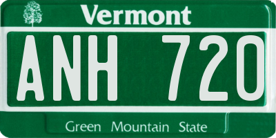 VT license plate ANH720