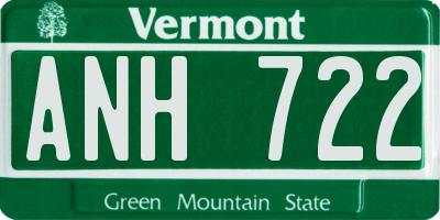 VT license plate ANH722