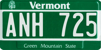 VT license plate ANH725