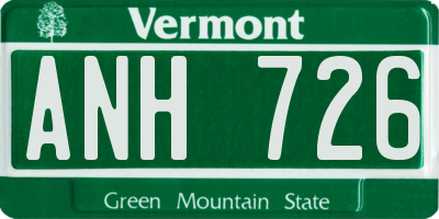 VT license plate ANH726