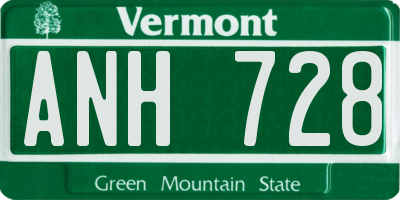 VT license plate ANH728