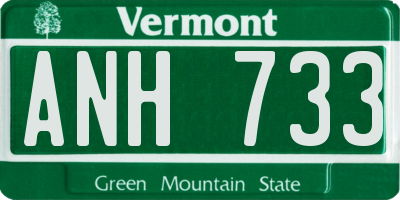 VT license plate ANH733