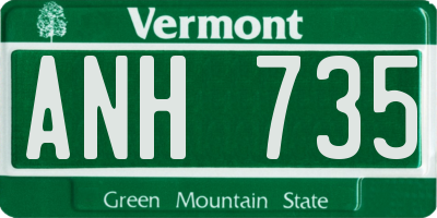 VT license plate ANH735