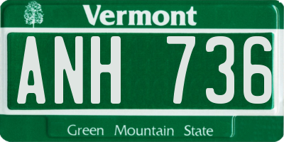 VT license plate ANH736