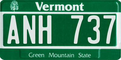 VT license plate ANH737