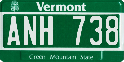 VT license plate ANH738