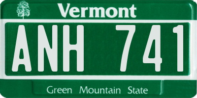 VT license plate ANH741