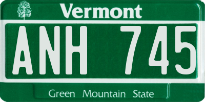 VT license plate ANH745