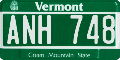 VT license plate ANH748