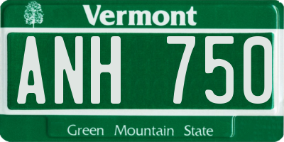 VT license plate ANH750