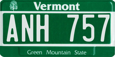 VT license plate ANH757
