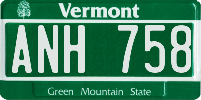 VT license plate ANH758