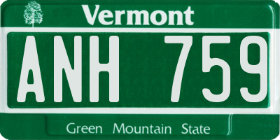 VT license plate ANH759