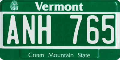 VT license plate ANH765