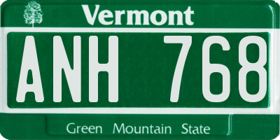 VT license plate ANH768