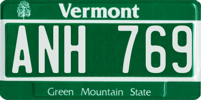 VT license plate ANH769