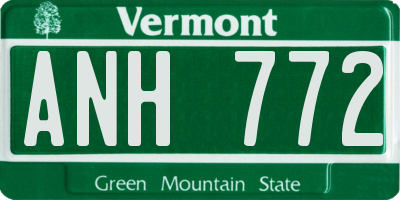 VT license plate ANH772