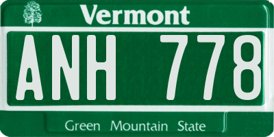 VT license plate ANH778