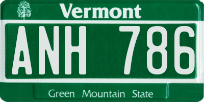 VT license plate ANH786