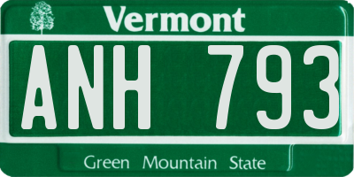 VT license plate ANH793