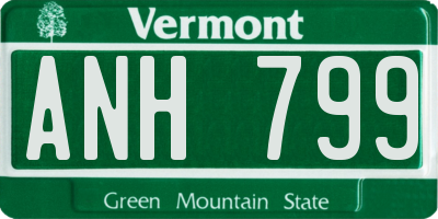 VT license plate ANH799