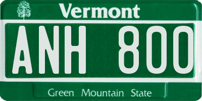 VT license plate ANH800