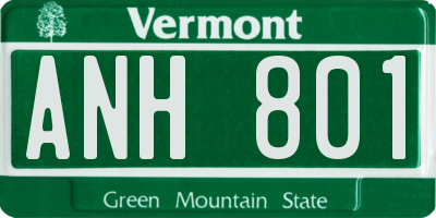 VT license plate ANH801