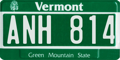 VT license plate ANH814