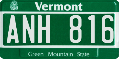 VT license plate ANH816