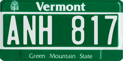 VT license plate ANH817