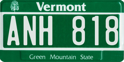 VT license plate ANH818