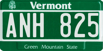 VT license plate ANH825