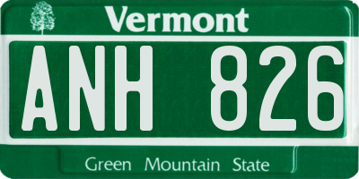 VT license plate ANH826