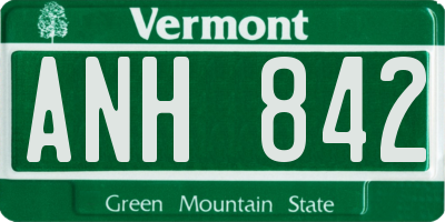 VT license plate ANH842