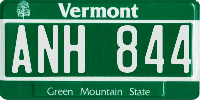 VT license plate ANH844