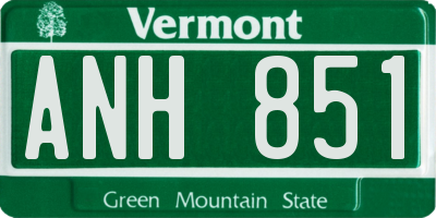 VT license plate ANH851