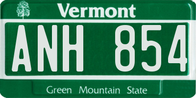 VT license plate ANH854