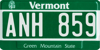 VT license plate ANH859