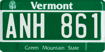 VT license plate ANH861