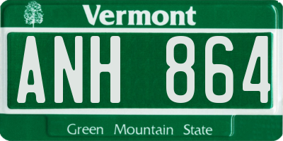 VT license plate ANH864