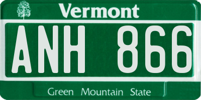 VT license plate ANH866