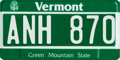 VT license plate ANH870