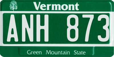 VT license plate ANH873