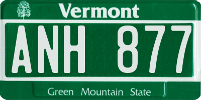VT license plate ANH877