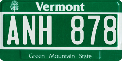 VT license plate ANH878
