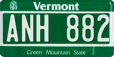 VT license plate ANH882