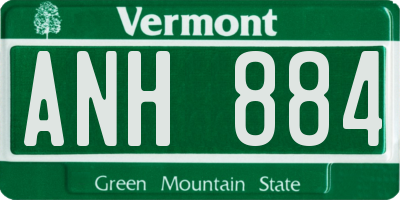 VT license plate ANH884
