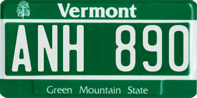 VT license plate ANH890